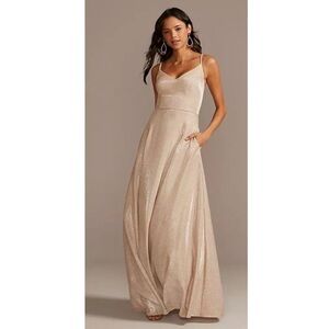 Gold Glitter Gown - David’s Bridal Speechless